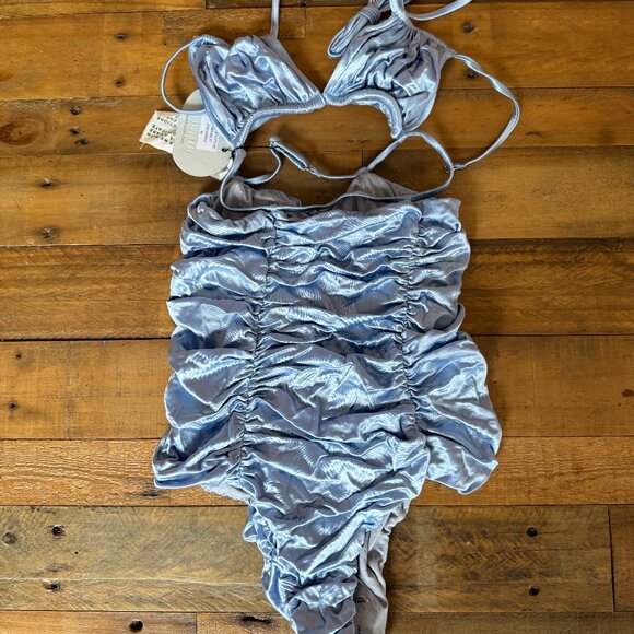Isa Boulder Ruched Halter One-Piece - Picture 1 of 3